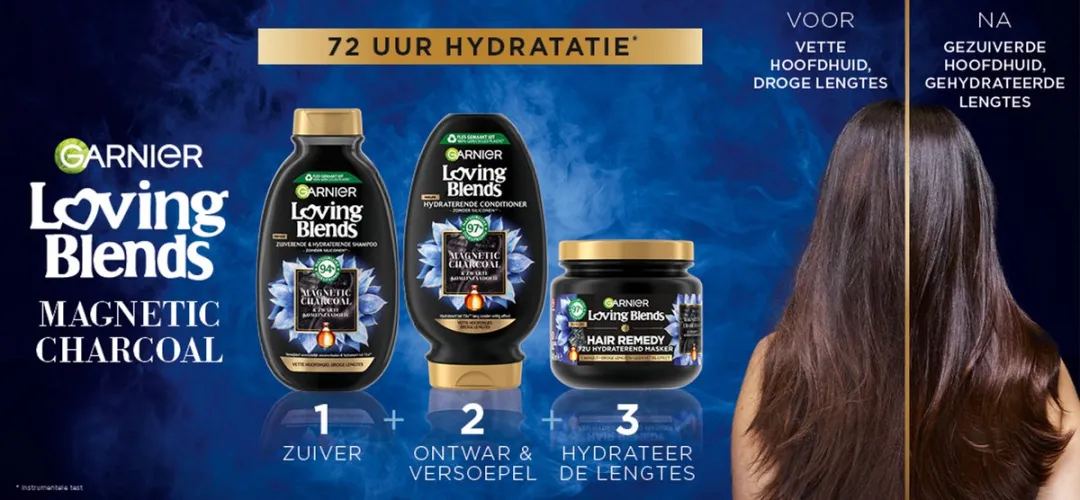 Garnier Loving Blends Magnetic Charcoal Haarmasker 340ml