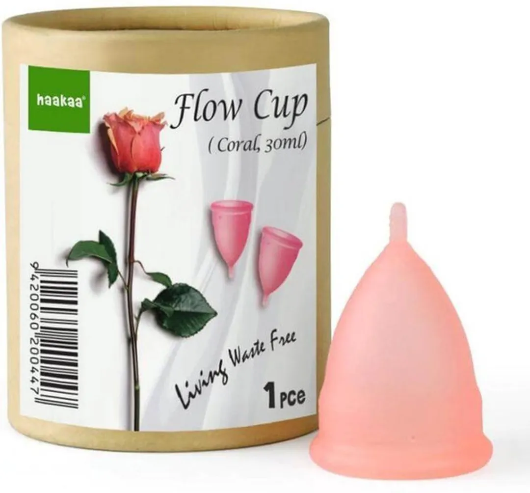 Haakaa | menstruatie cup | Flow Cup | Coral | Maat L | Menstruatie opvang