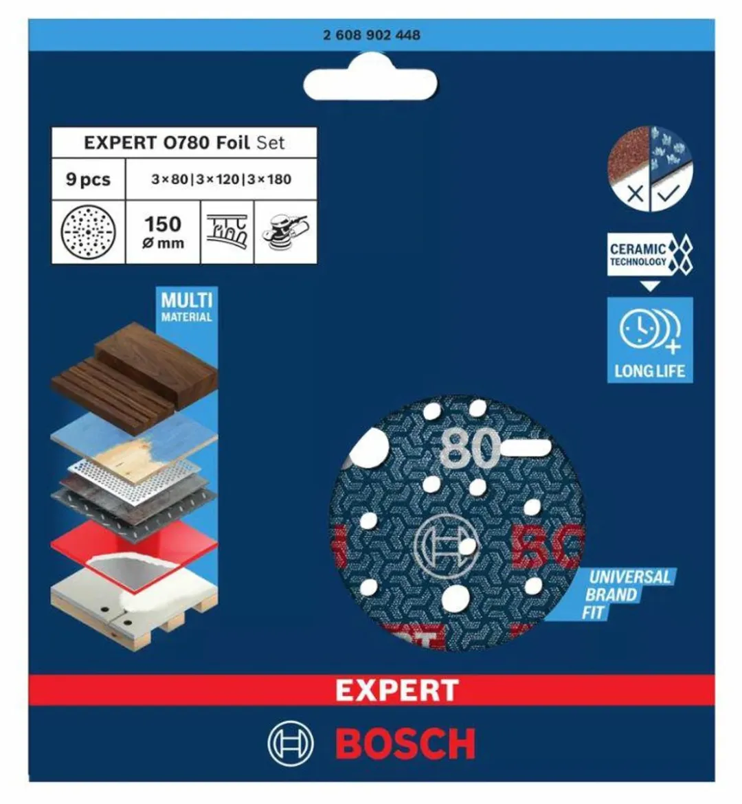 Bosch Expert O780 Schuurschijven 150mm - 9 Stuks