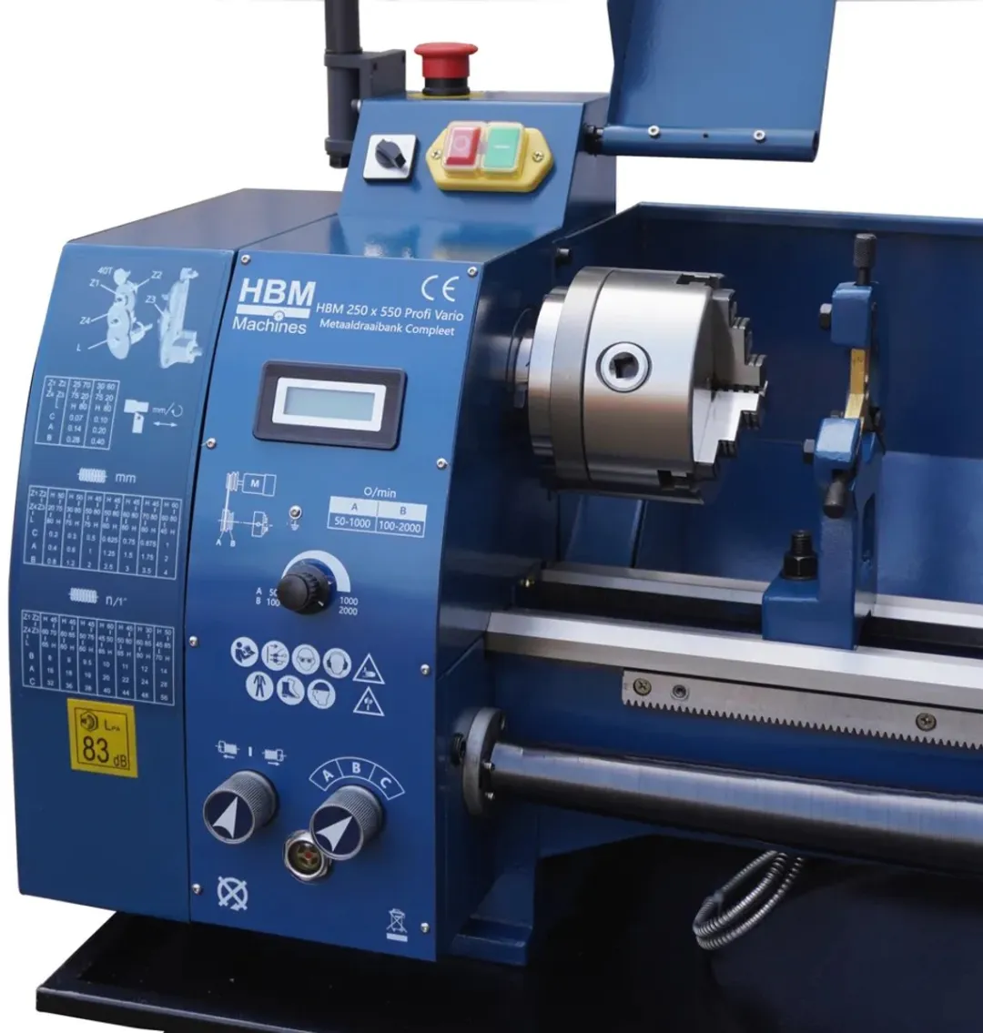 HBM Metaaldraaibank 250 x 550 DRO Vario - 1100W