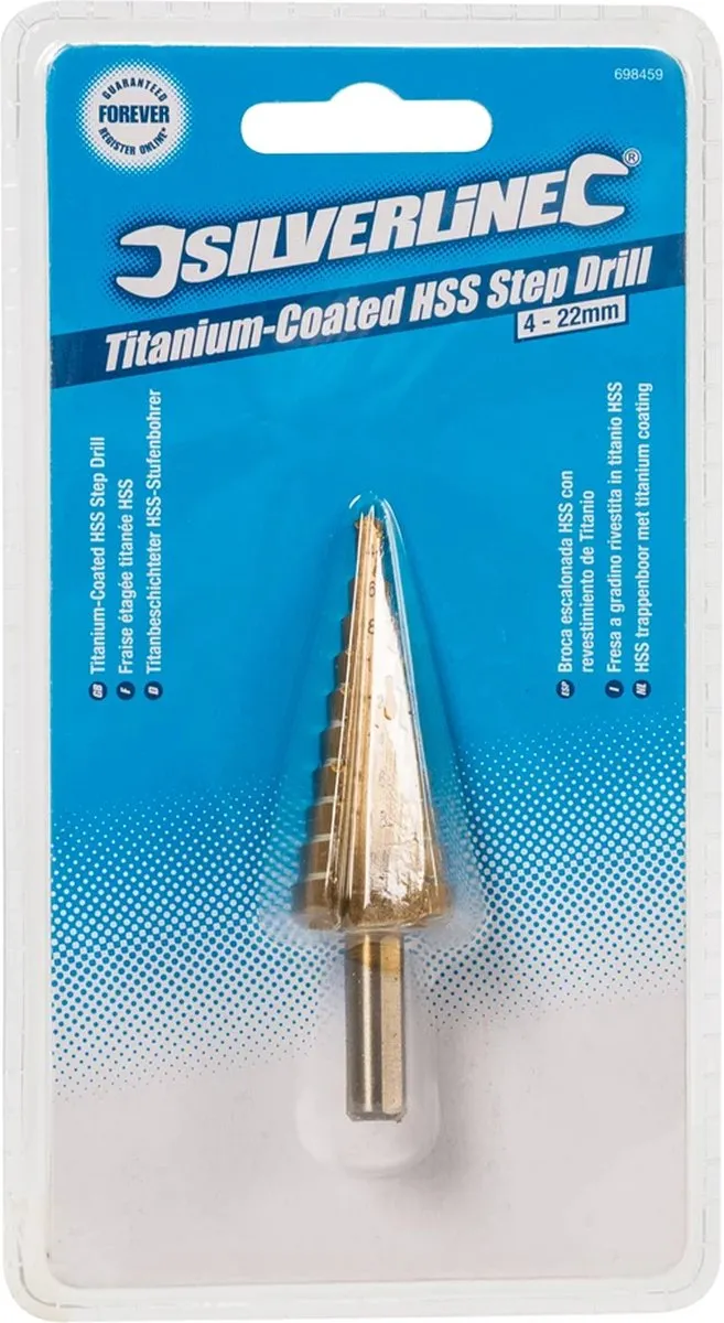 Silverline HSS Trapgatboor 4-22mm - Titanium Coating - Metaal