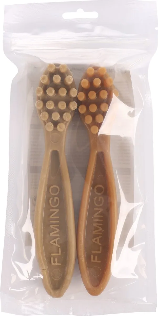Flamingo Snack Veggie Tandenborstel Meerkleurig - 2 Stuks