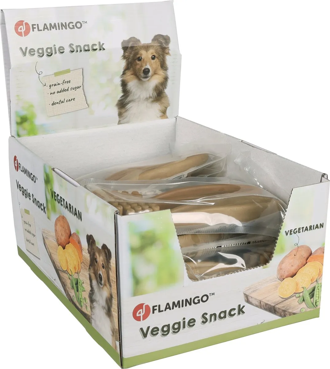 Flamingo Snack Veggie Tandenborstel Meerkleurig - 2 Stuks