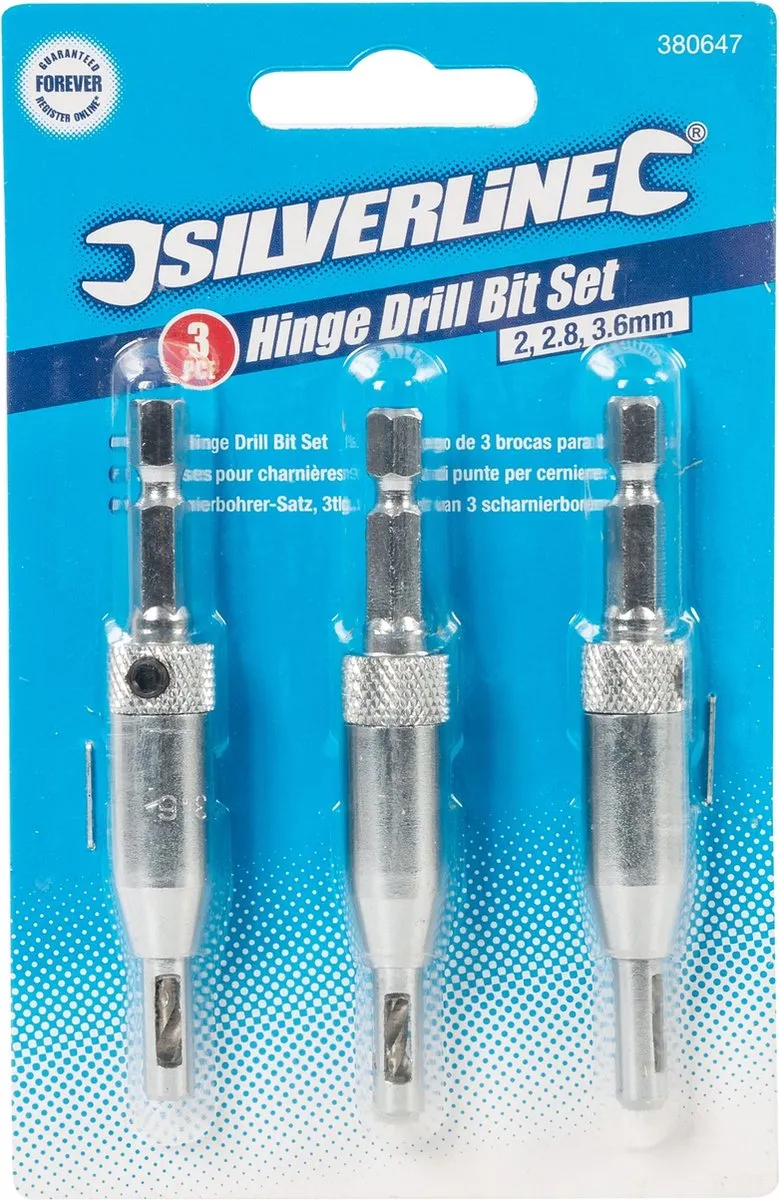 Silverline Scharnierboor Set 2-3,6mm - 3 Delig