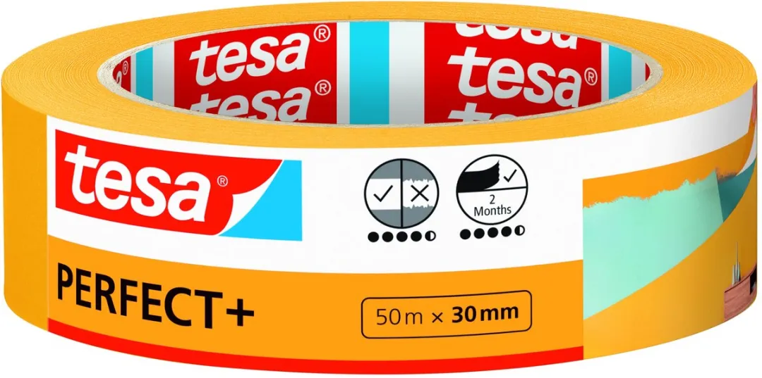 Tesa Perfect+ Plakband 50m x 30mm - Geel