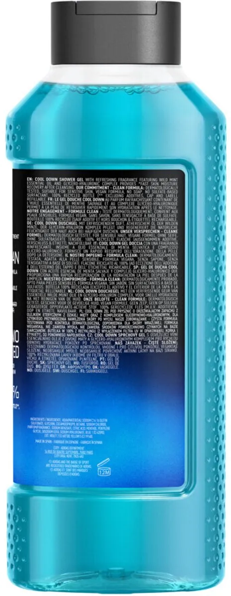 adidas Active Skin & Mind Cool Down Douchegel - 1200ml (3x400ml)