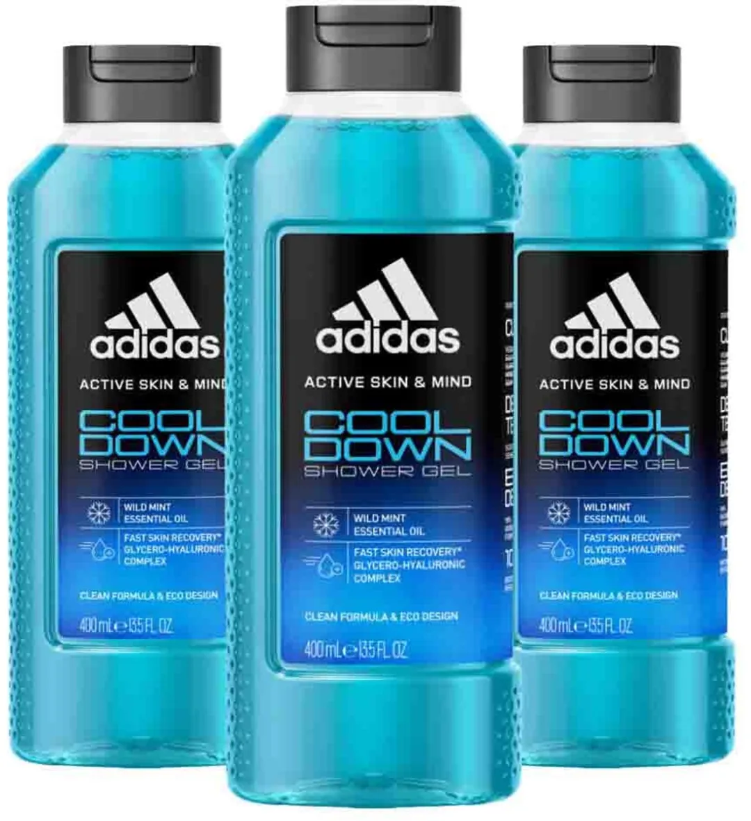 adidas Active Skin & Mind Cool Down Douchegel - 1200ml (3x400ml)