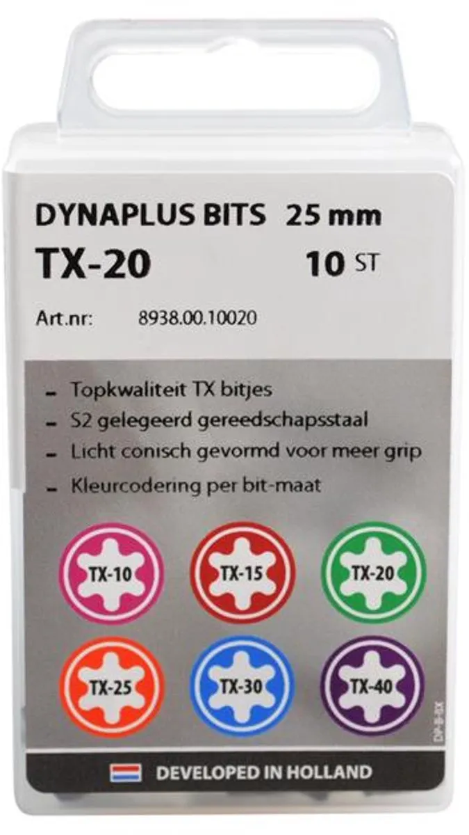 Dynaplus Schroefbit Torx 20 25mm Groen - 10 Stuks