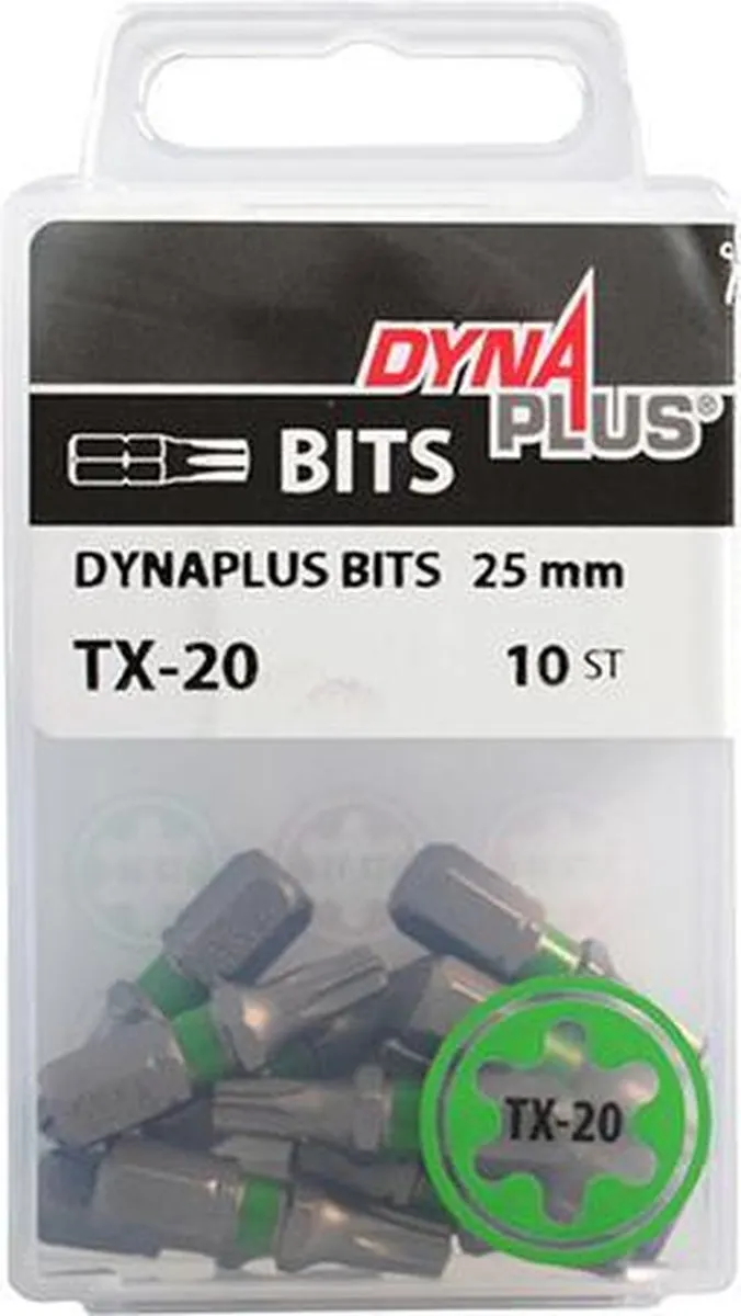 Dynaplus Schroefbit Torx 20 25mm Groen - 10 Stuks