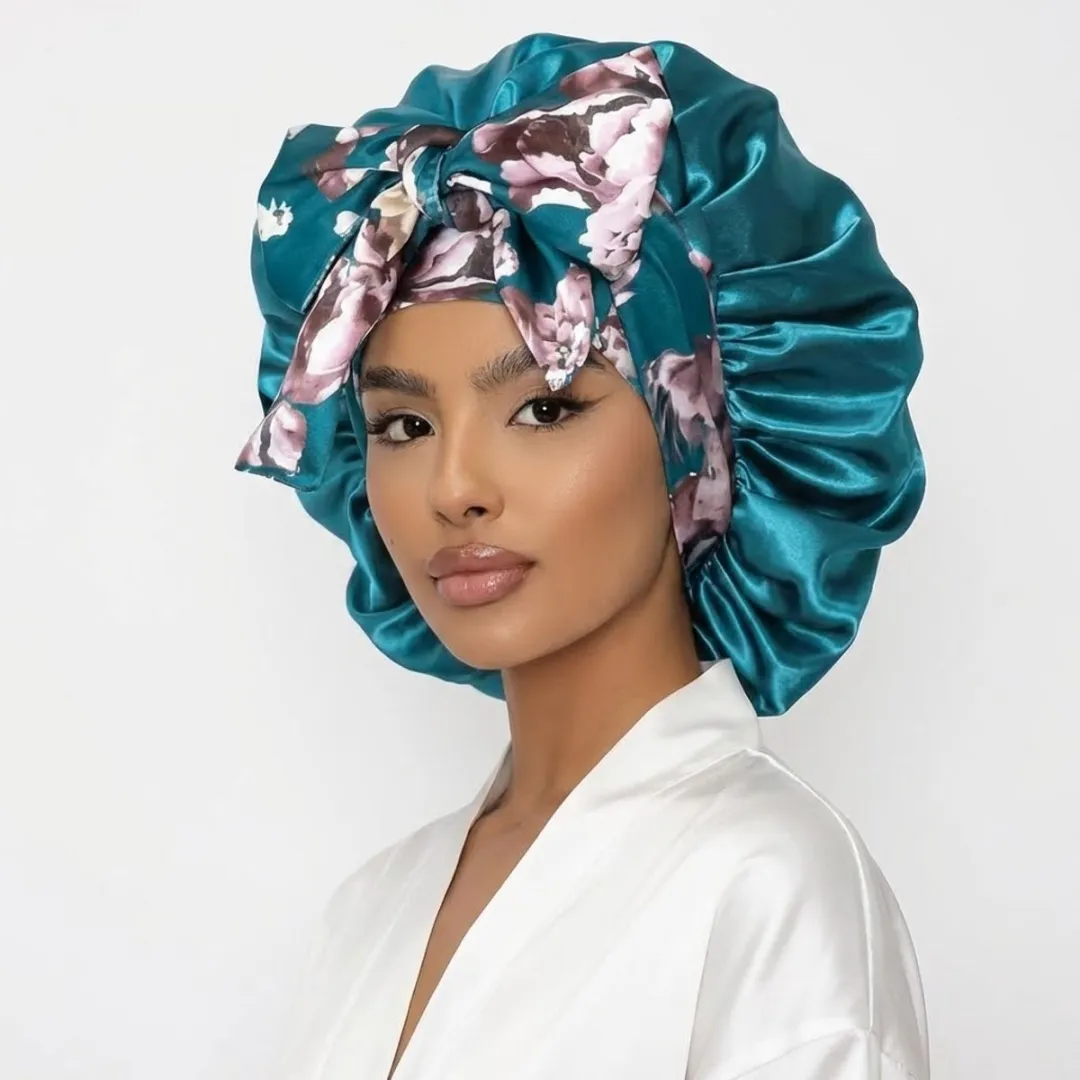 NuveX Turquoise Satin Haarbonnet