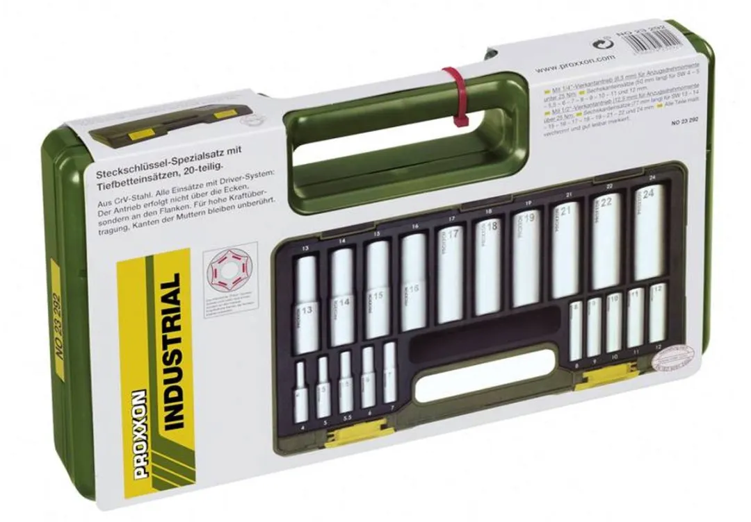 Proxxon 23292 Dopsleutelset 1/2 (12.5 mm), 1/4 (6.3 mm) 20-delig