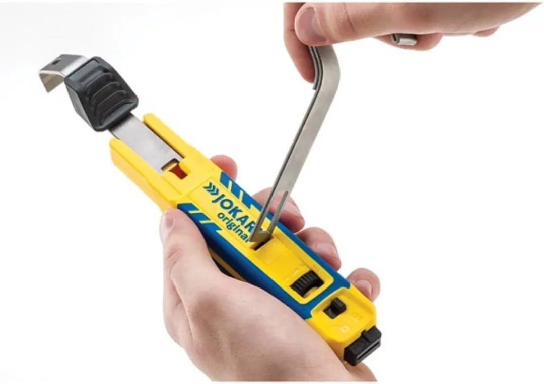 Wolfcraft Jokari 4-70 Kabelmes Systeem - 8-28mm - Geel/Blauw