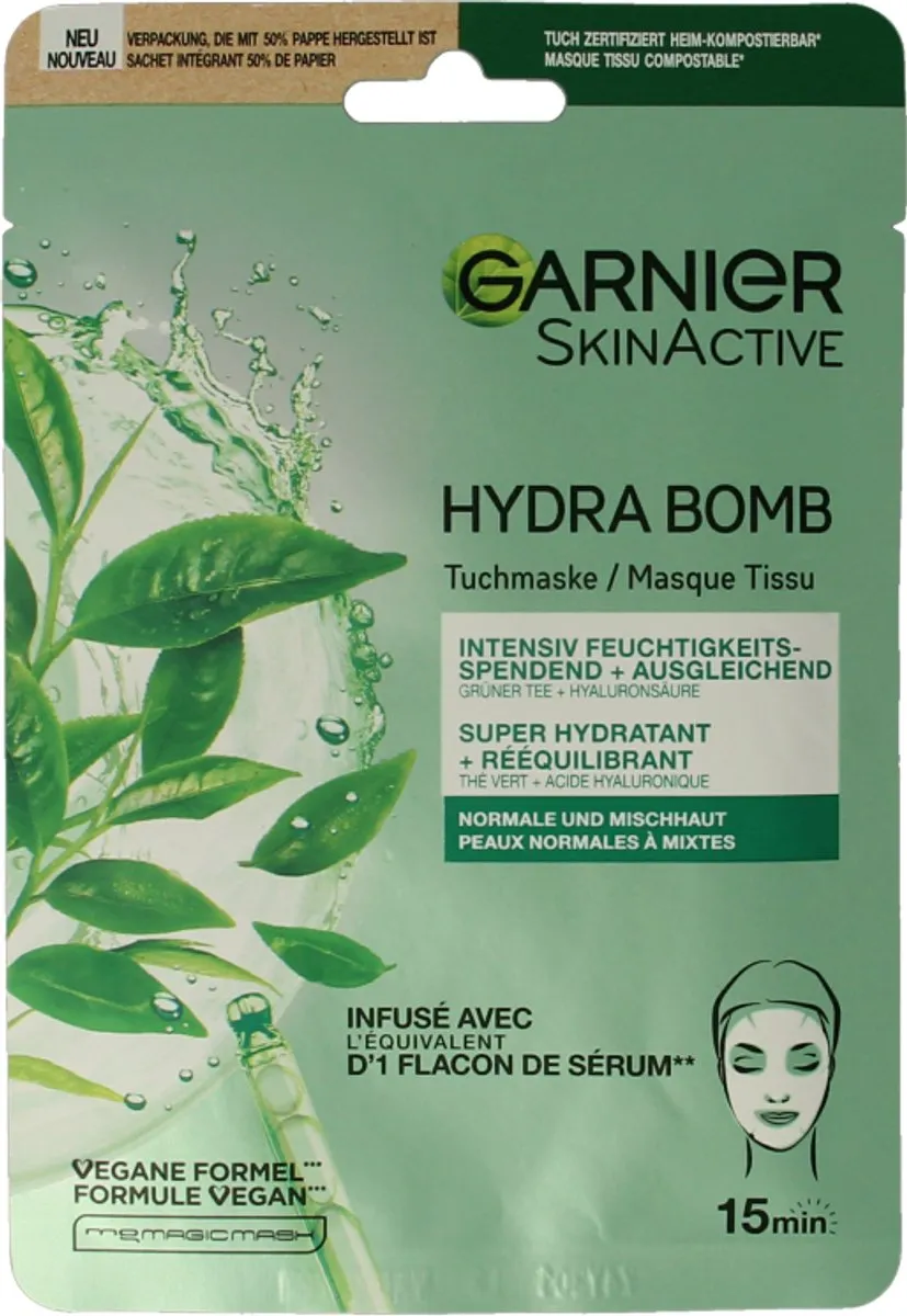 Garnier SkinActive Hydra Bomb Gezichtsmasker Groene Thee 15ml