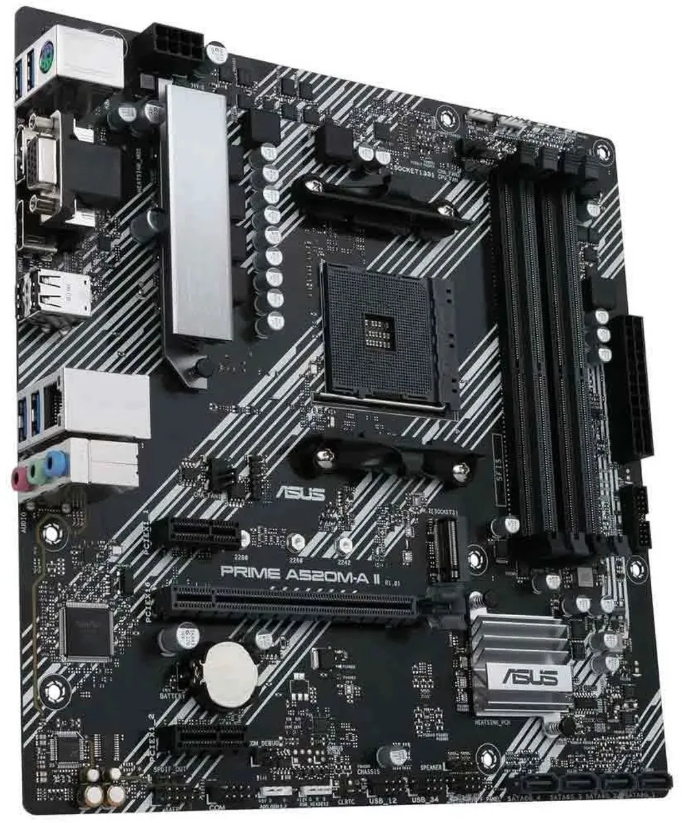 ASUS Prime A520M-A II/CSM AM4 Micro-ATX Moederbord - Zwart