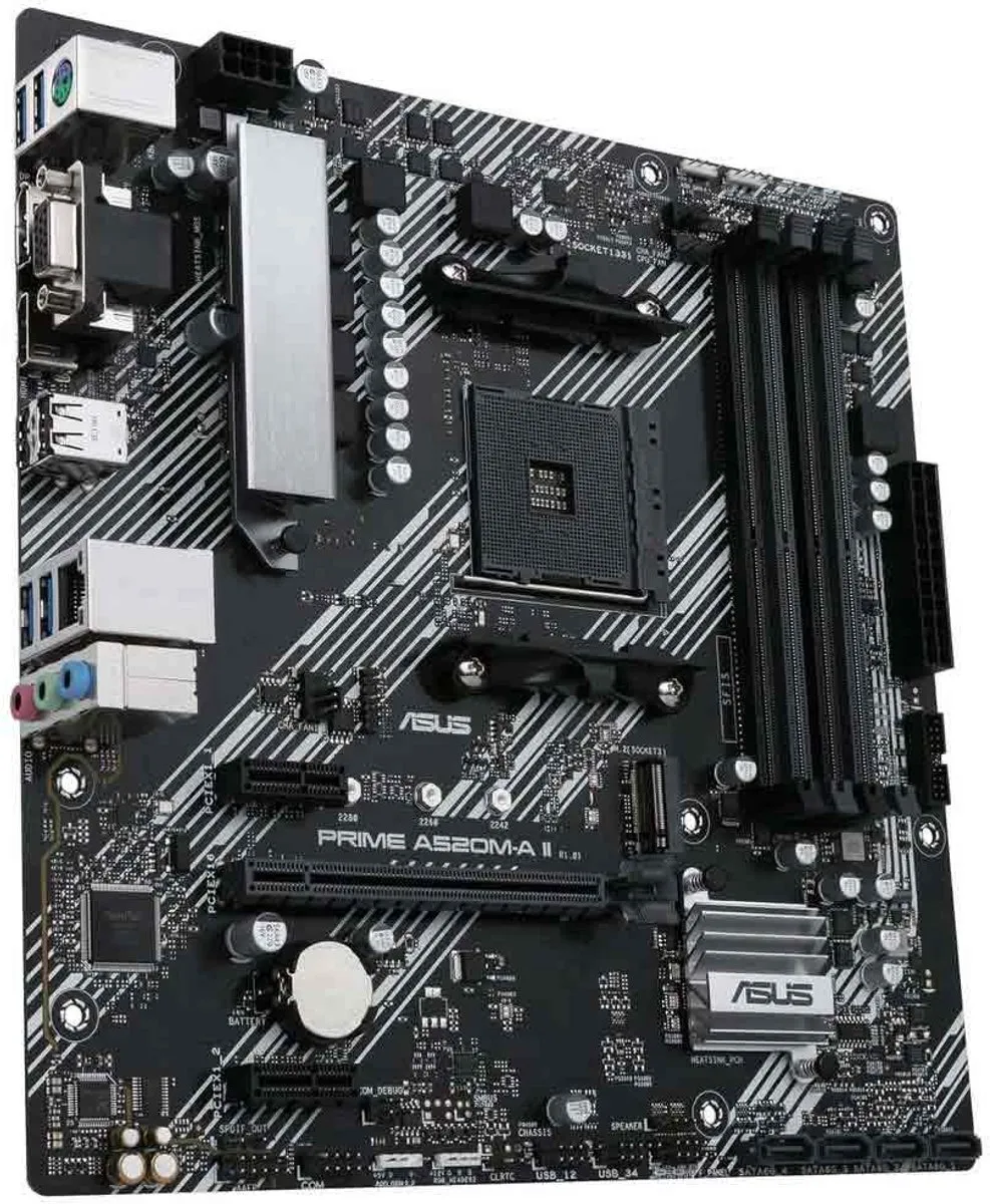 ASUS Prime A520M-A II/CSM AM4 Micro-ATX Moederbord - Zwart