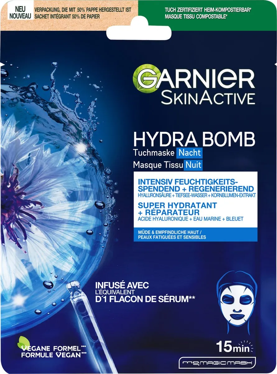 Garnier SkinActive Hydra Bomb Nachtmasker Korenbloem 28g