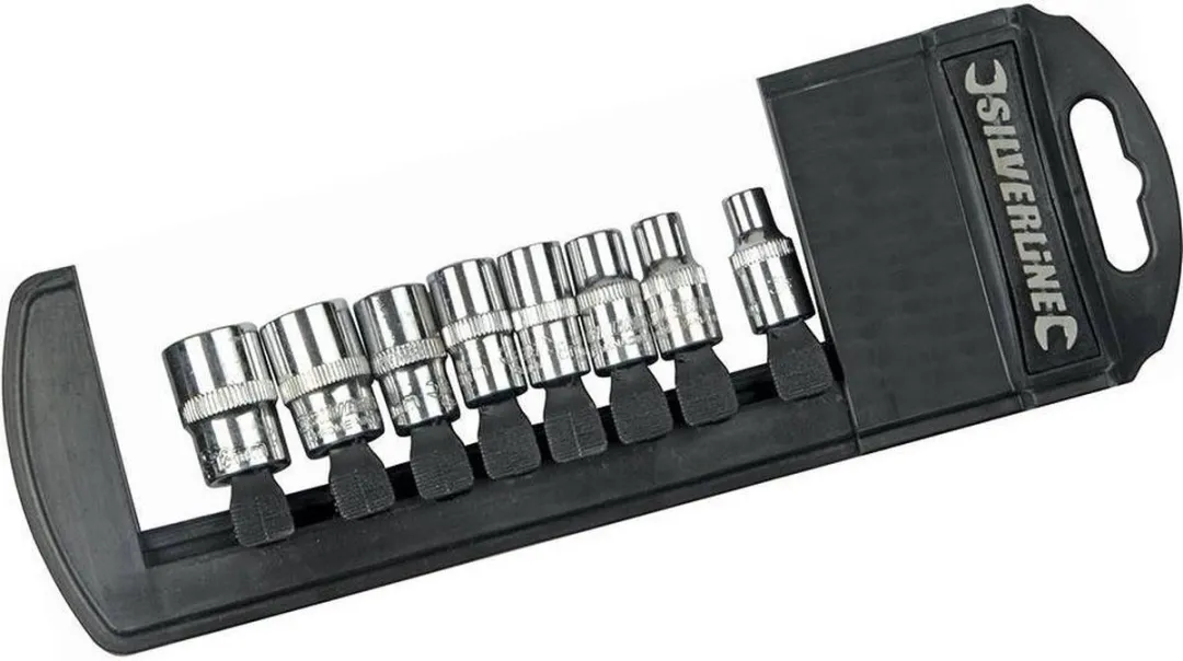 Silverline Metrische Dopsleutelset 5-13mm 8-delig - Chroom-vanadiumstaal