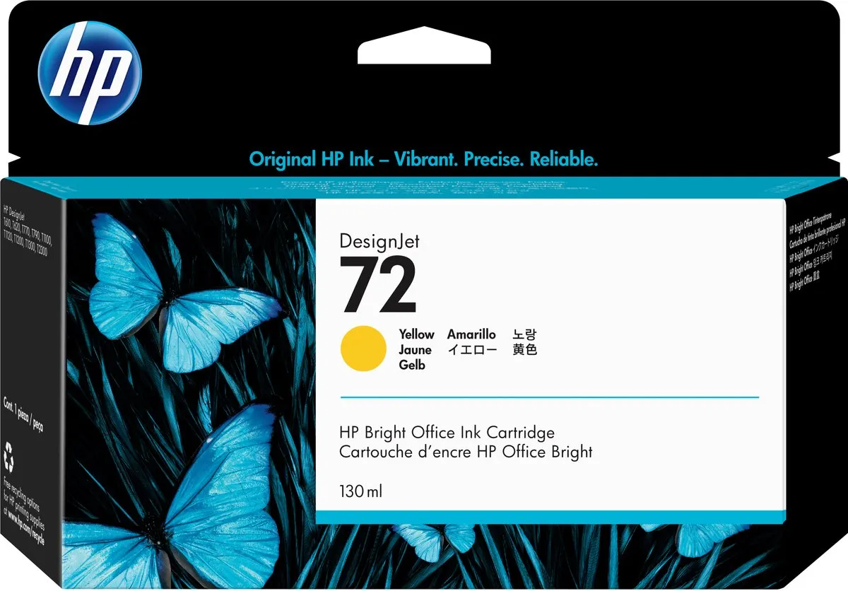 HP 72 Geel XL Inktcartridge - 130ml