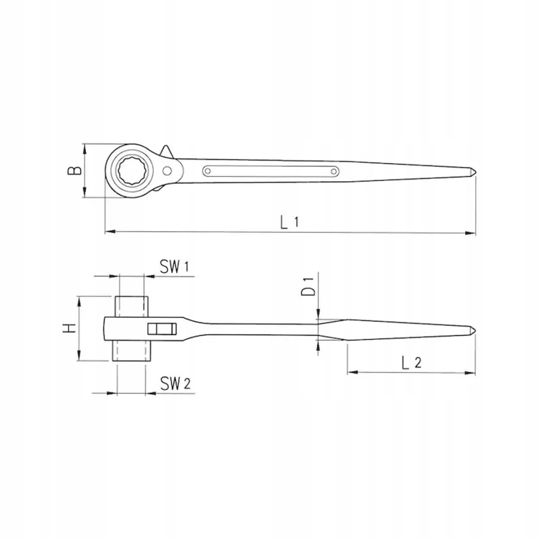 Würth Steigerkraansleutel 19x22mm - 320mm