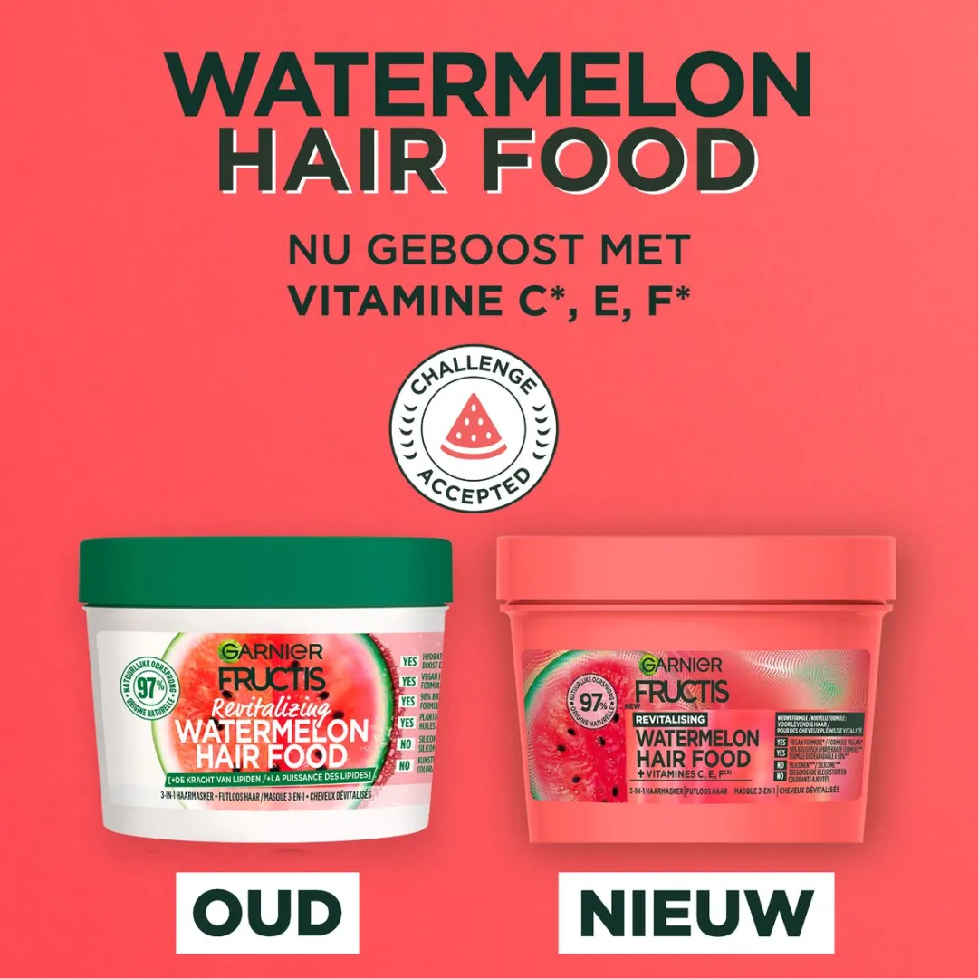 Garnier Fructis Watermelon Hair Food 3-in-1 Haarmasker 400ml