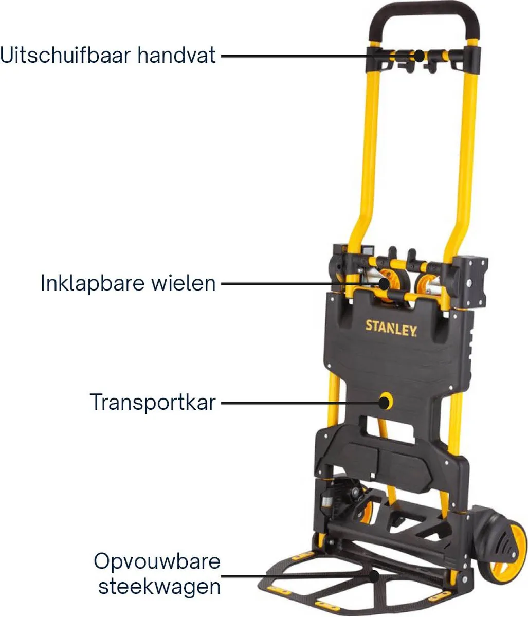 Stanley SXWTD-FT585 2-in-1 Steekwagen/Transportkar - 137kg - Zwart/Geel