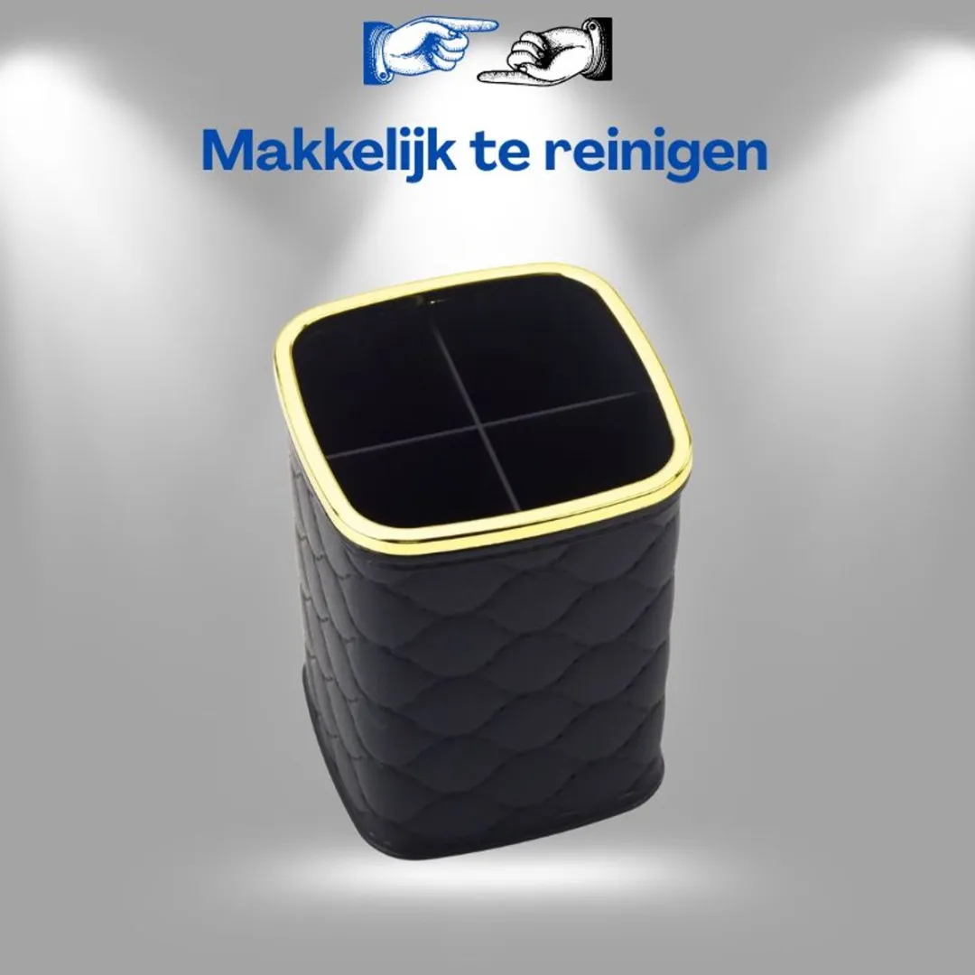 Lean Toys Make-up Organizer 12x9,5cm - 4 Vakken - Zwart
