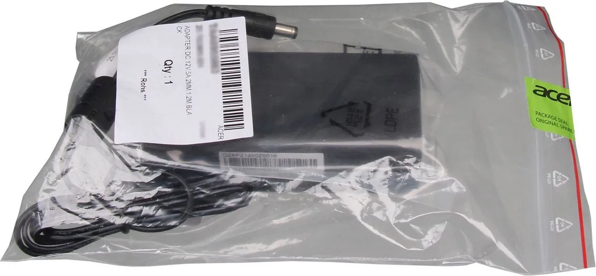 Acer 25.TE1M9.001 Oplader 60W - Zwart