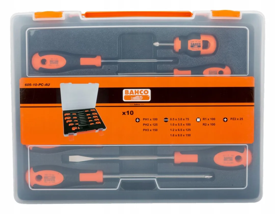 Bahco 600-serie Schroevendraaierset 10-delig - Oranje/Zwart - afbeelding 3 van 5