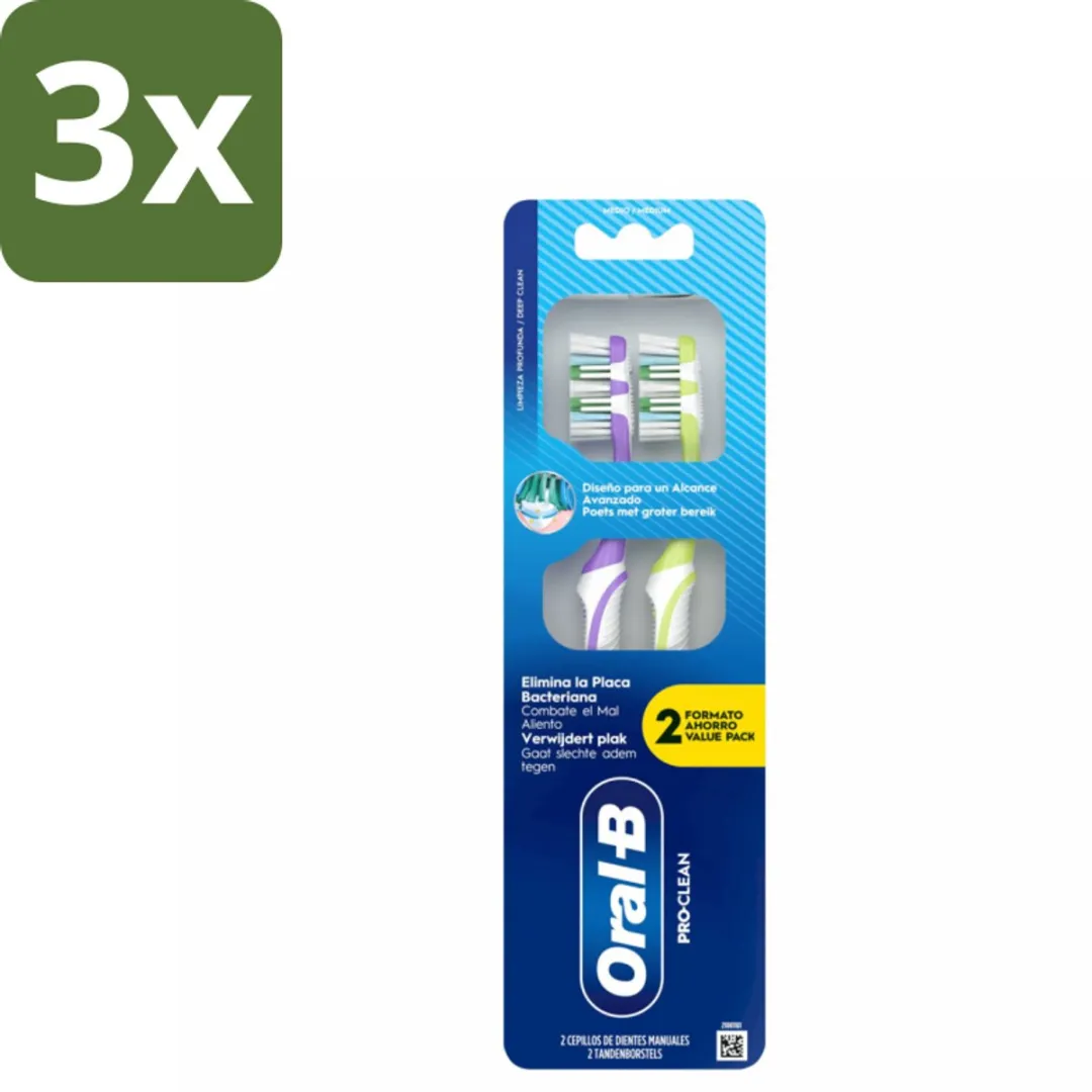 Oral-B Pro-Clean Manuele Tandenborstel - 3 Stuks