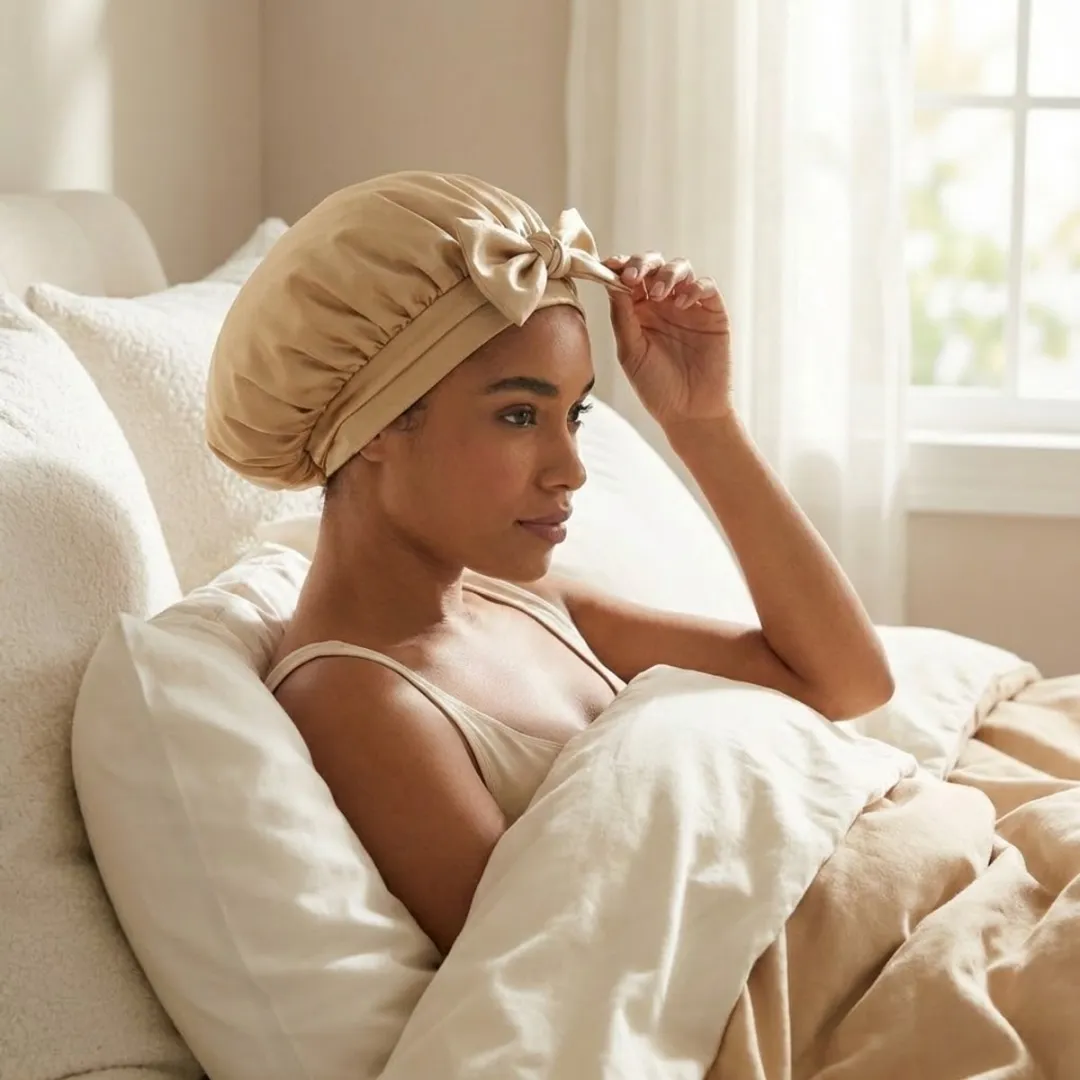 NuveX Goudkleurige Satin Haarbonnet - Dames