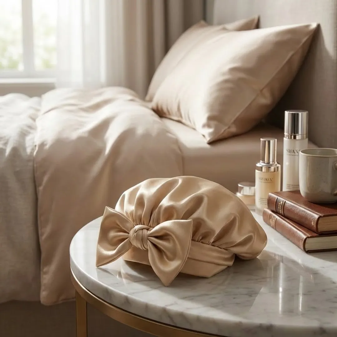 NuveX Goudkleurige Satin Haarbonnet - Dames