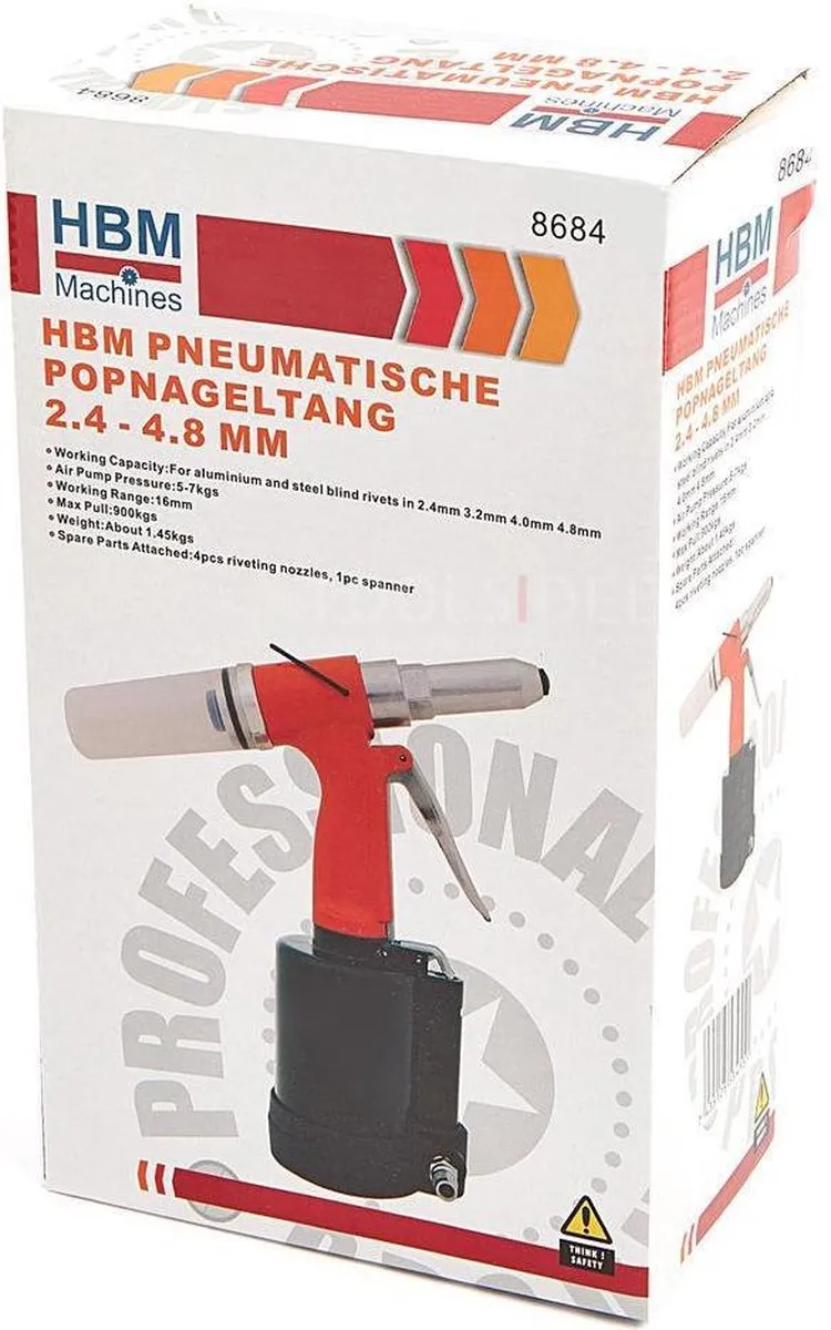 HBM Pneumatische Popnageltang 2,4-4,8mm - afbeelding 6 van 6