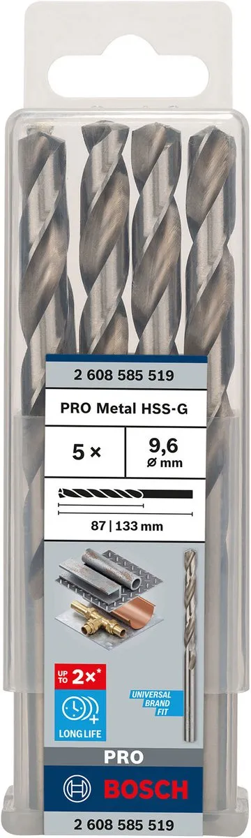 Bosch Professional ST. LINE HSS-G Metaalboor 9.6mm - 5 Stuks - afbeelding 6 van 6