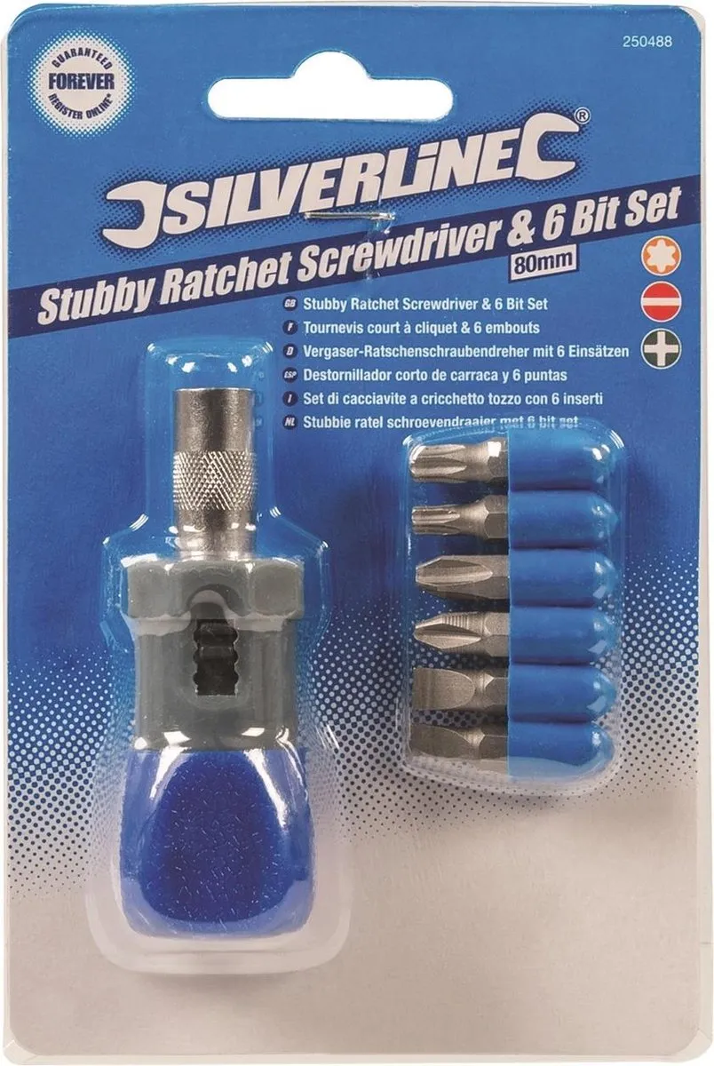 Silverline 250488 Ratelschroevendraaierset 7-delig - Blauw/Grijs - afbeelding 6 van 6
