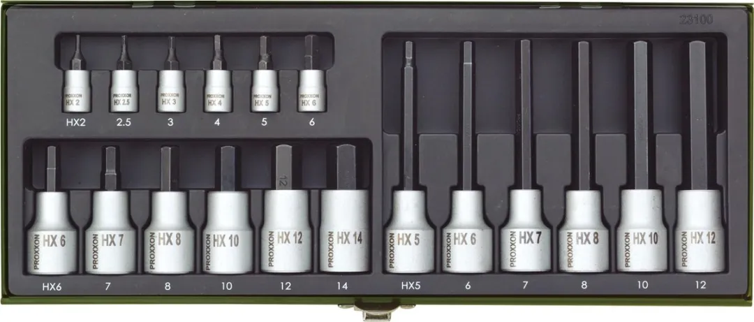 Proxxon Industrial 23 100 Dopsleutel-bitinzetset 18-delig