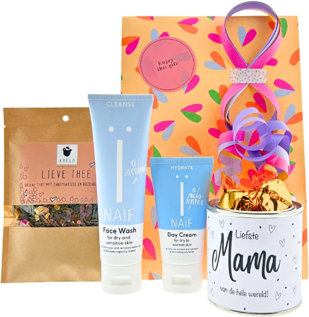 Naïf Cadeauset Mama - Hydrate Dagcrème 50ml & Face Wash 100ml - 4 Stuks