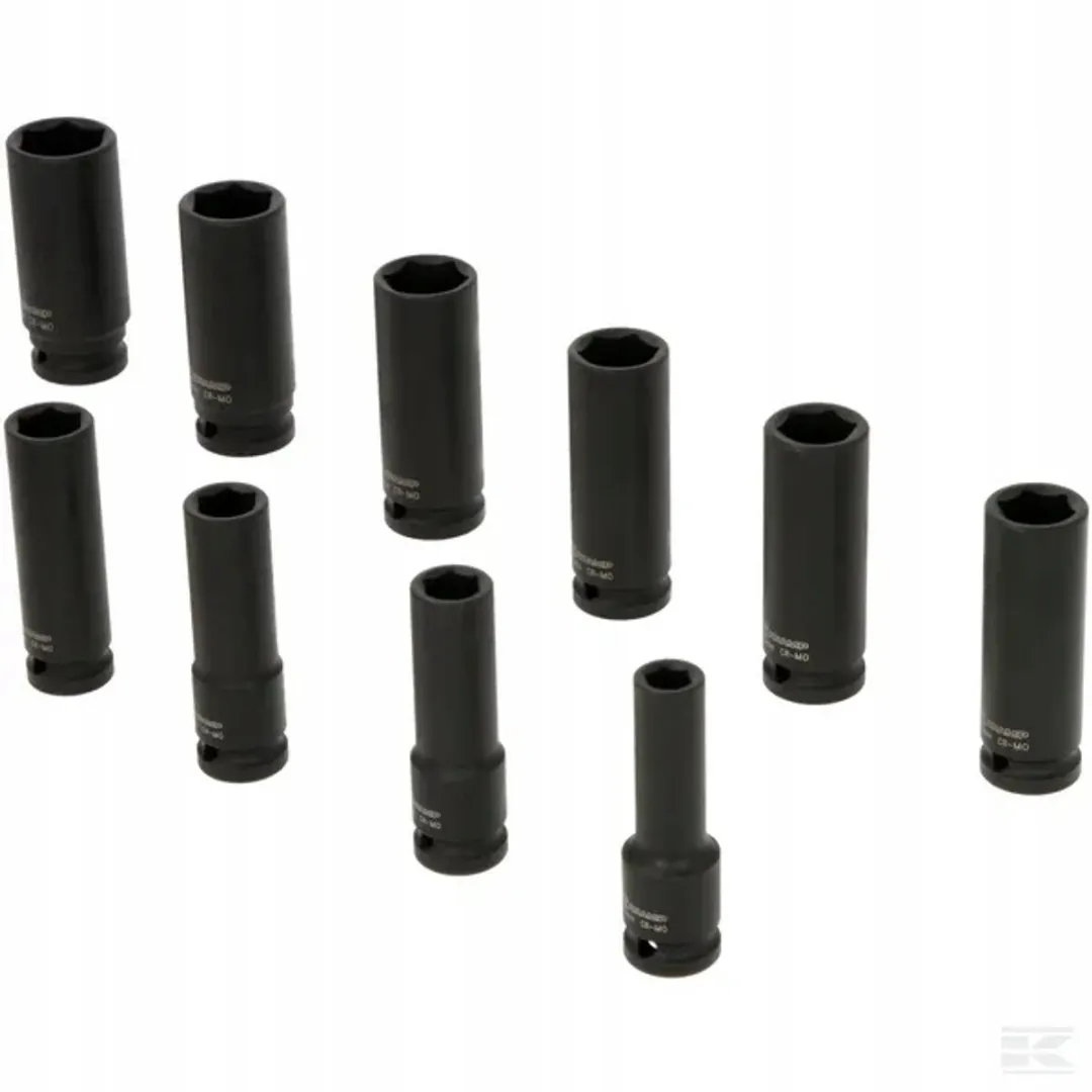 Kramp Verlengde Slagdoppen 1/2" - 10-delig - Zwart