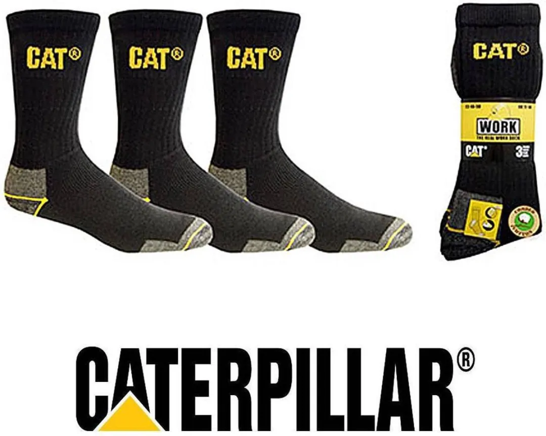 Caterpillar Werksokken - Zwart/Grijs - 41/45 - 3 Paar