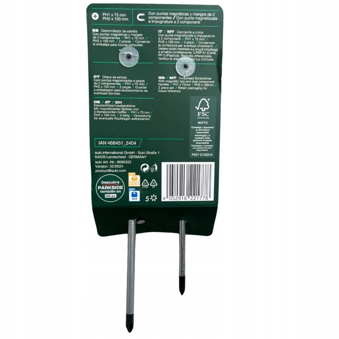 PARKSIDE Kruiskopschroevendraaiersset 2-delig - Magnetisch