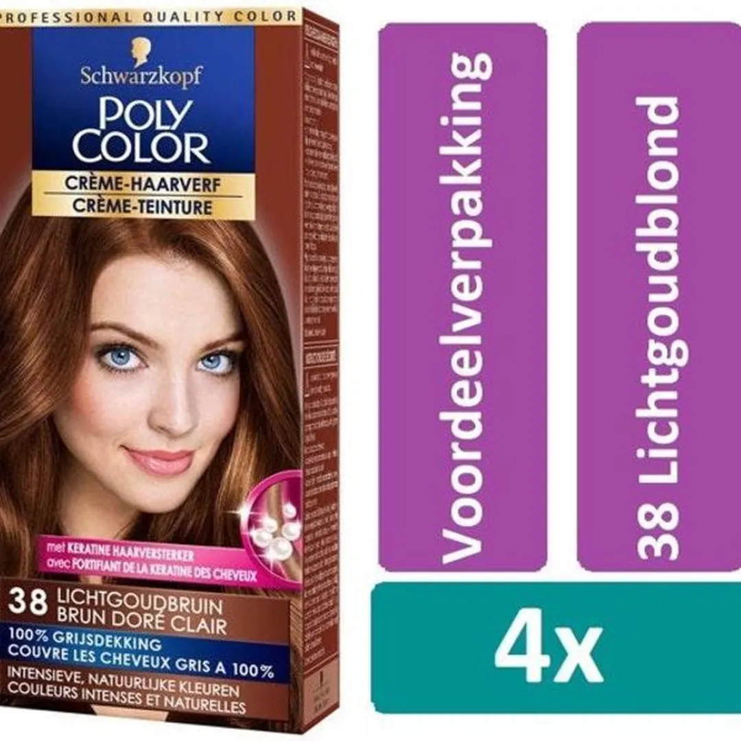 Schwarzkopf Poly Color Haarverf 39 Lichtbruin - 4 Stuks