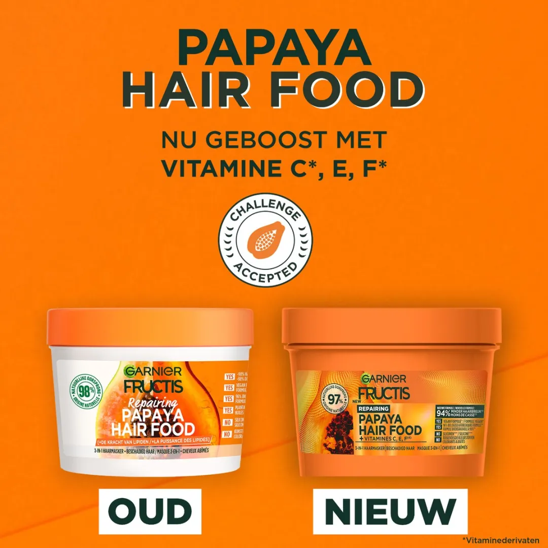 Garnier Fructis Papaya Hair Food Haarmasker 400ml - afbeelding 6 van 6