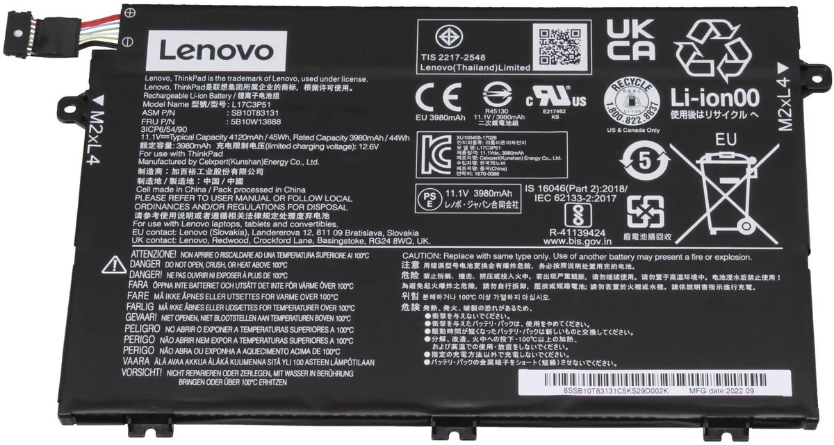 Lenovo 5B10W13890 Accu