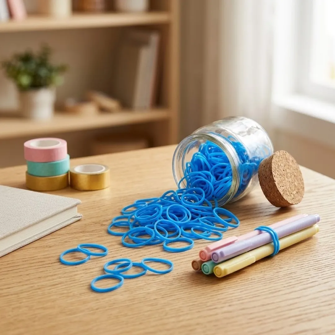 NuveX Mini Haar Elastiekjes Blauw - 1000 Stuks