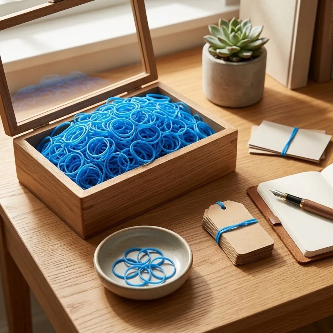 NuveX Mini Haar Elastiekjes Blauw - 1000 Stuks