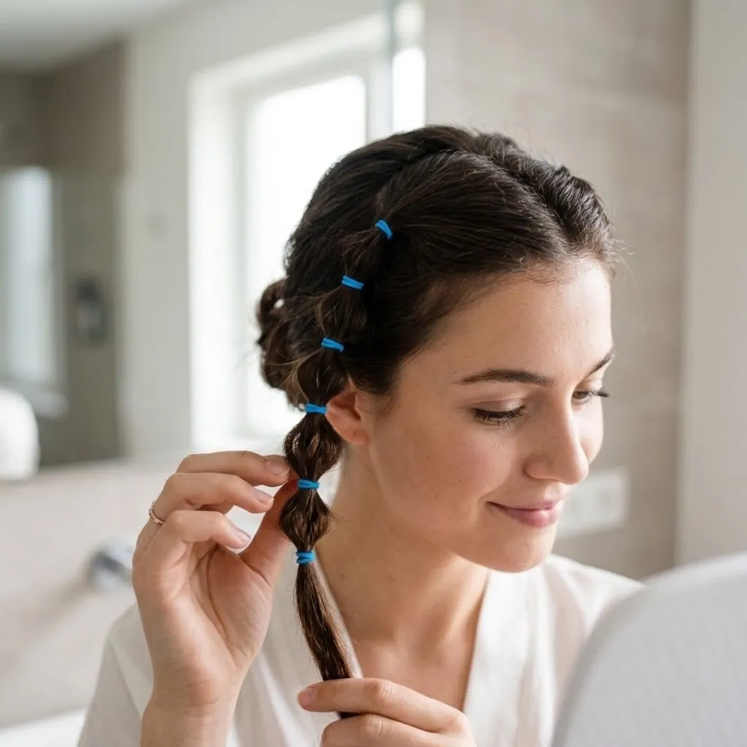 NuveX Mini Haar Elastiekjes Blauw - 1000 Stuks