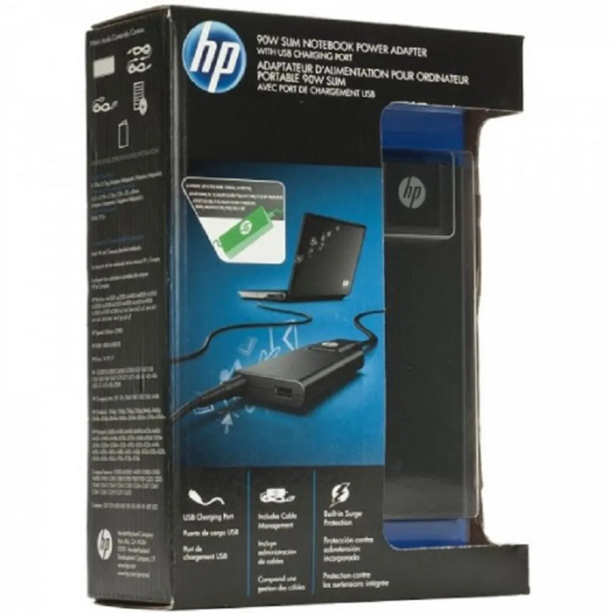HP ProBook 90W Slim Adapter BT796AA - Notebookvoeding - Zwart