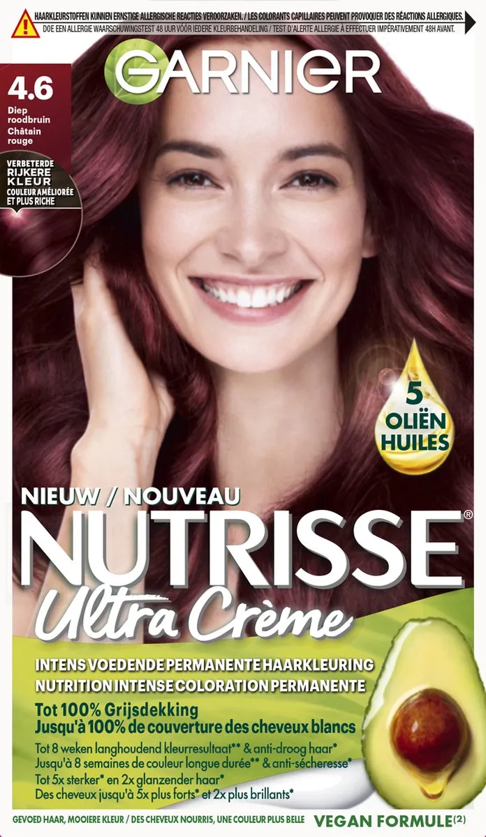 Garnier Nutrisse Ultra Crème 46 Diep Rood Middenbruin Haarverf 824ml