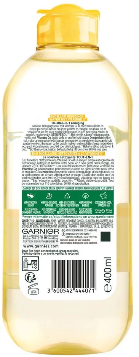 Garnier SkinActive Micellair Water Vitamine C 400ml - 6 Stuks