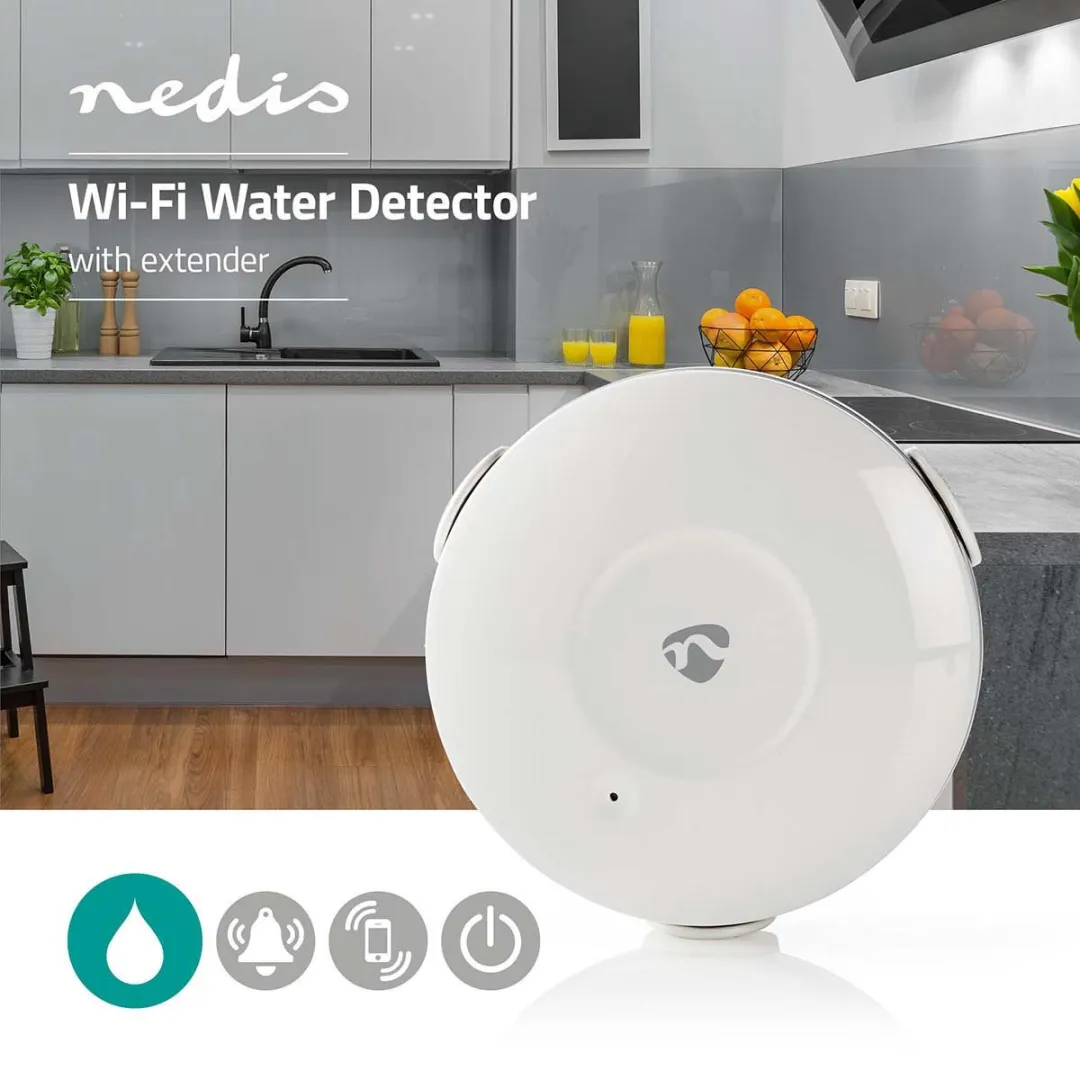 Nedis SmartLife WIFIDW10WT Waterdetector - Wi-Fi - Wit