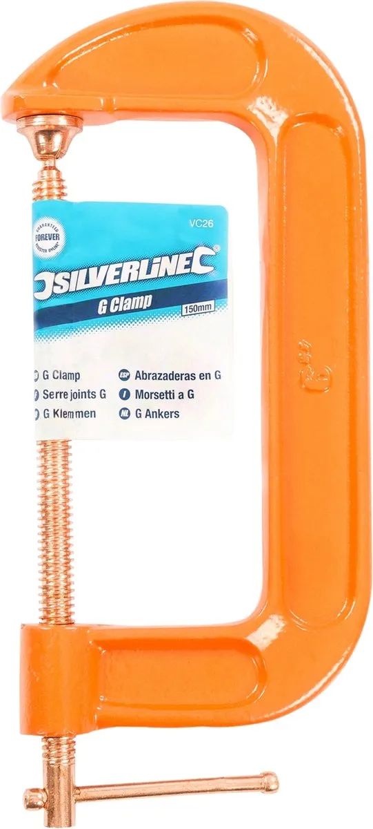 Silverline G-Klem 150mm - Versterkt gietijzer - Roestbestendig